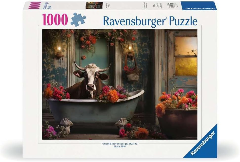 Ravensburger puzzle 1000 pièces - La vache dans la baignoire