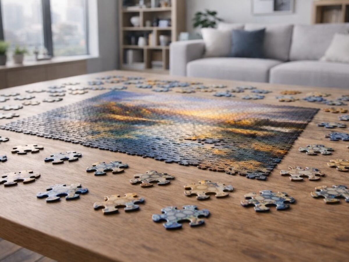 Tapis De Puzzle Pliable 60x40 Cm – Cadre Sécurisé, 500 Pièces Max – Rangement Facile – Polyvalent