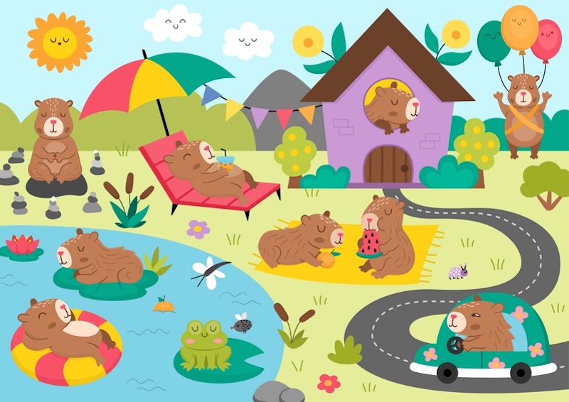 500 pièces puzzle - Anatolian - Curious Capers Of The Capybaras