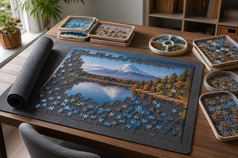 Puzzle table et support